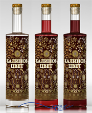Декорированные бутылки серии напитков «Калинов цвет»